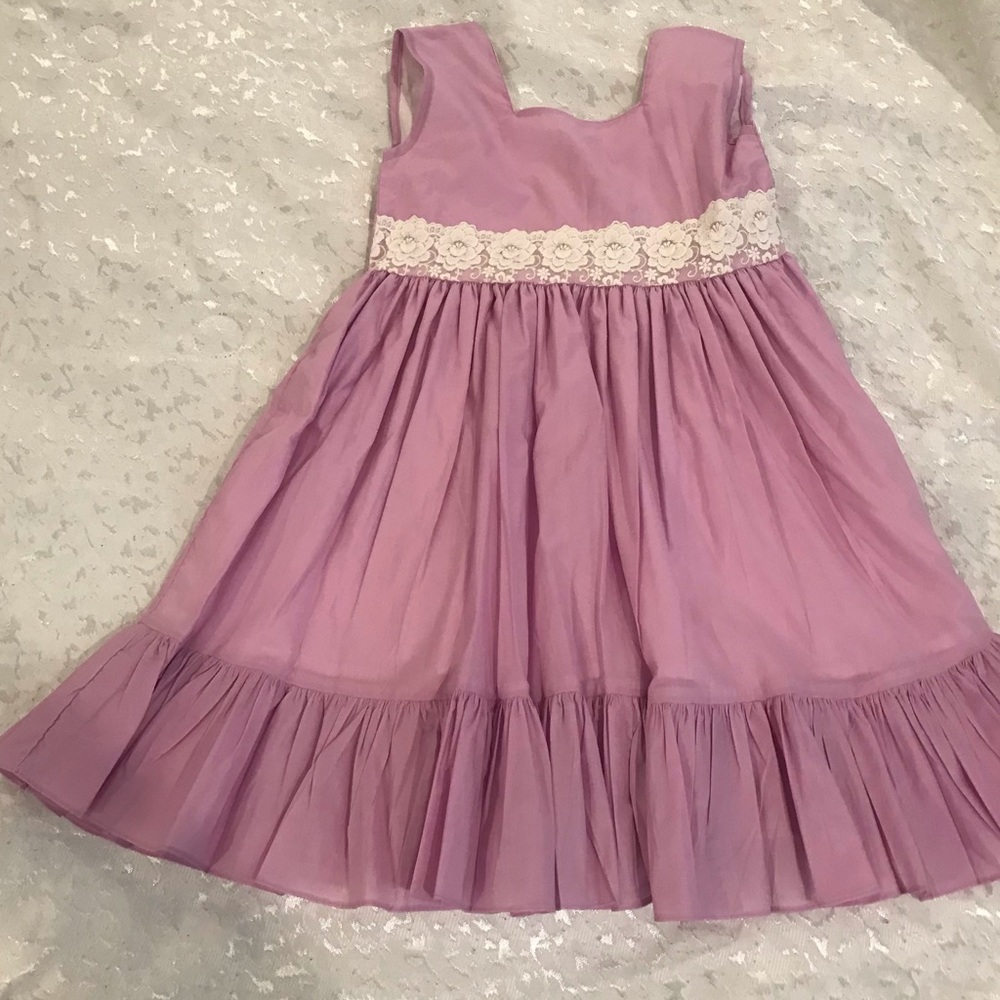 Girl August Girls Lavender Floral Lace Waist Party Dress NWOT